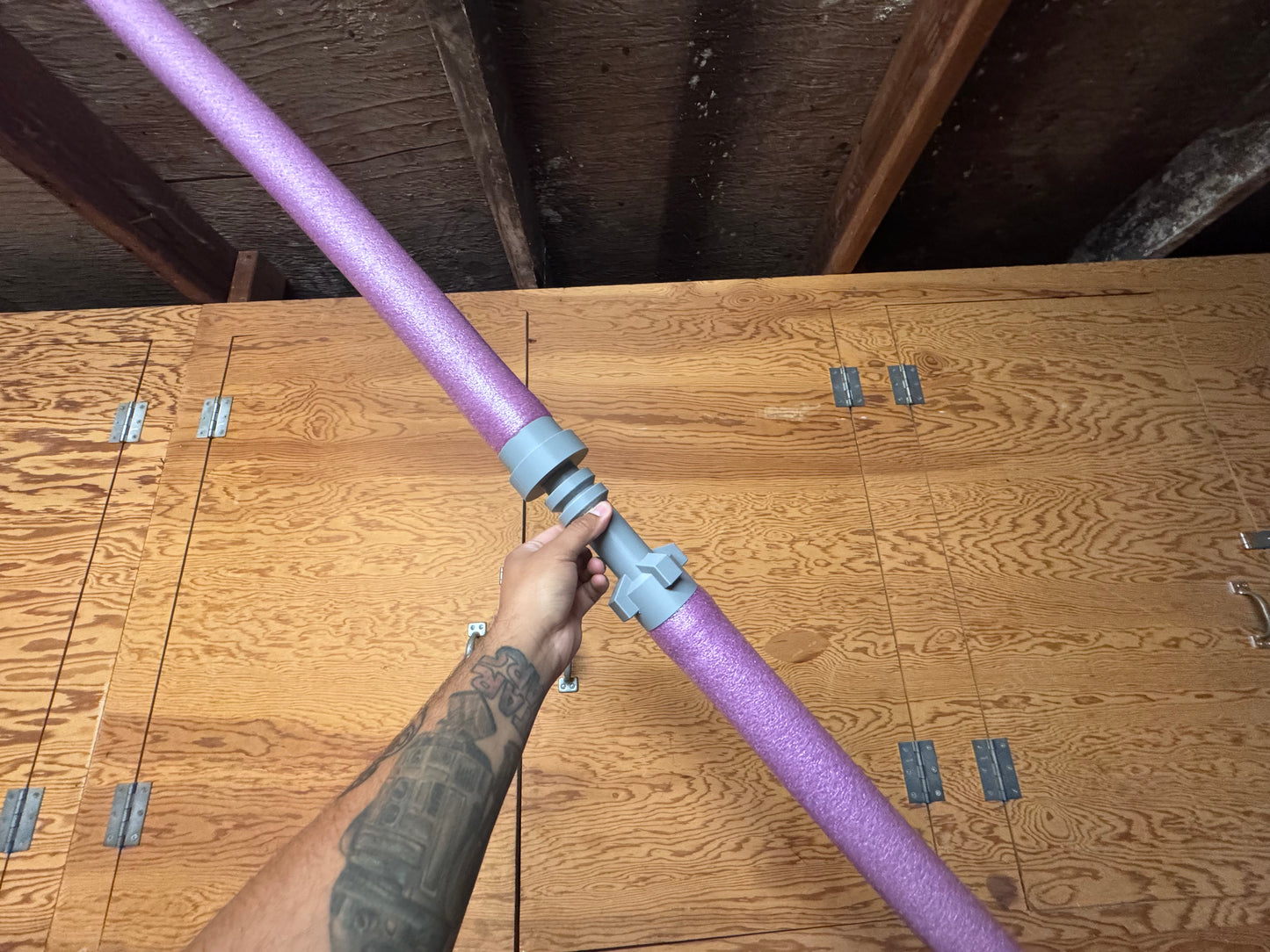 LEGO‑Style Lightsaber Pool Noodle Adapter 3D Printed Hilt with Bonus Double‑Sided Connector