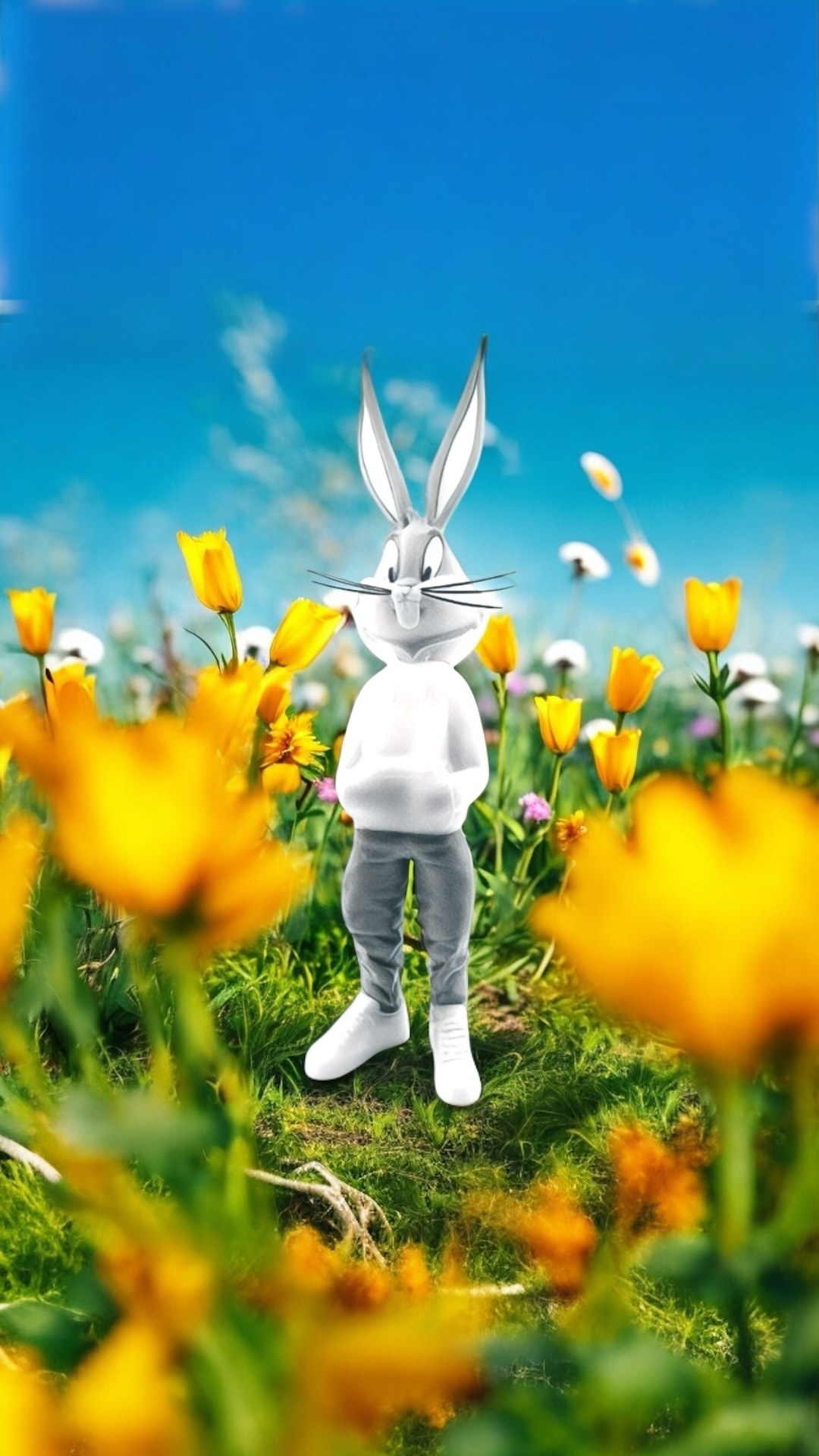 Bugs Bunny Figurine 3D‑Printed Streetwear Edition