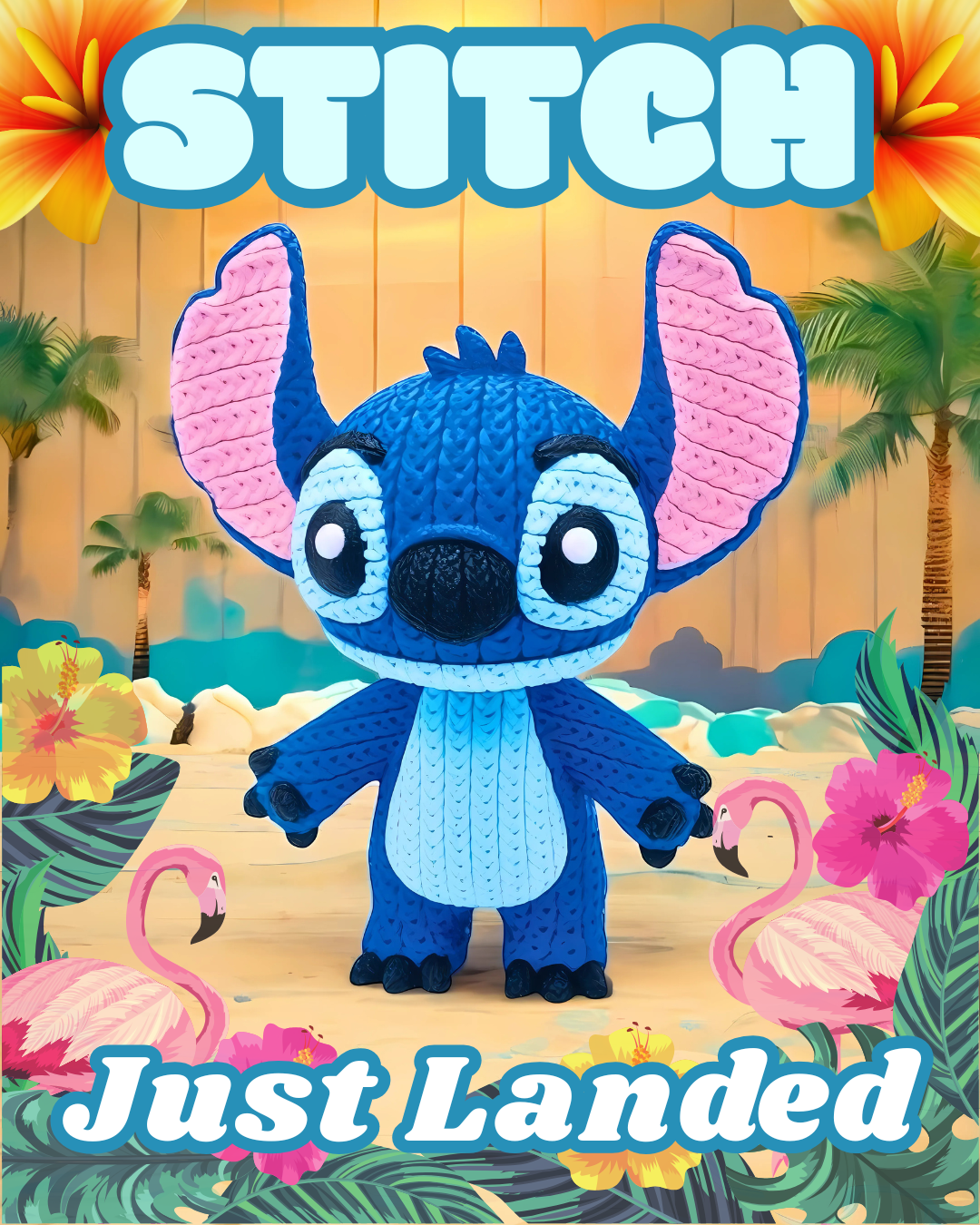 Stitch Figurine     Standing / Sitting      3D‑Printed       Crochet‑Style