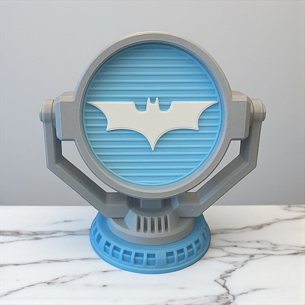 Batman Inspired Coaster Set & Display Stand       Unique Emblems with Bat‑Signal Holder